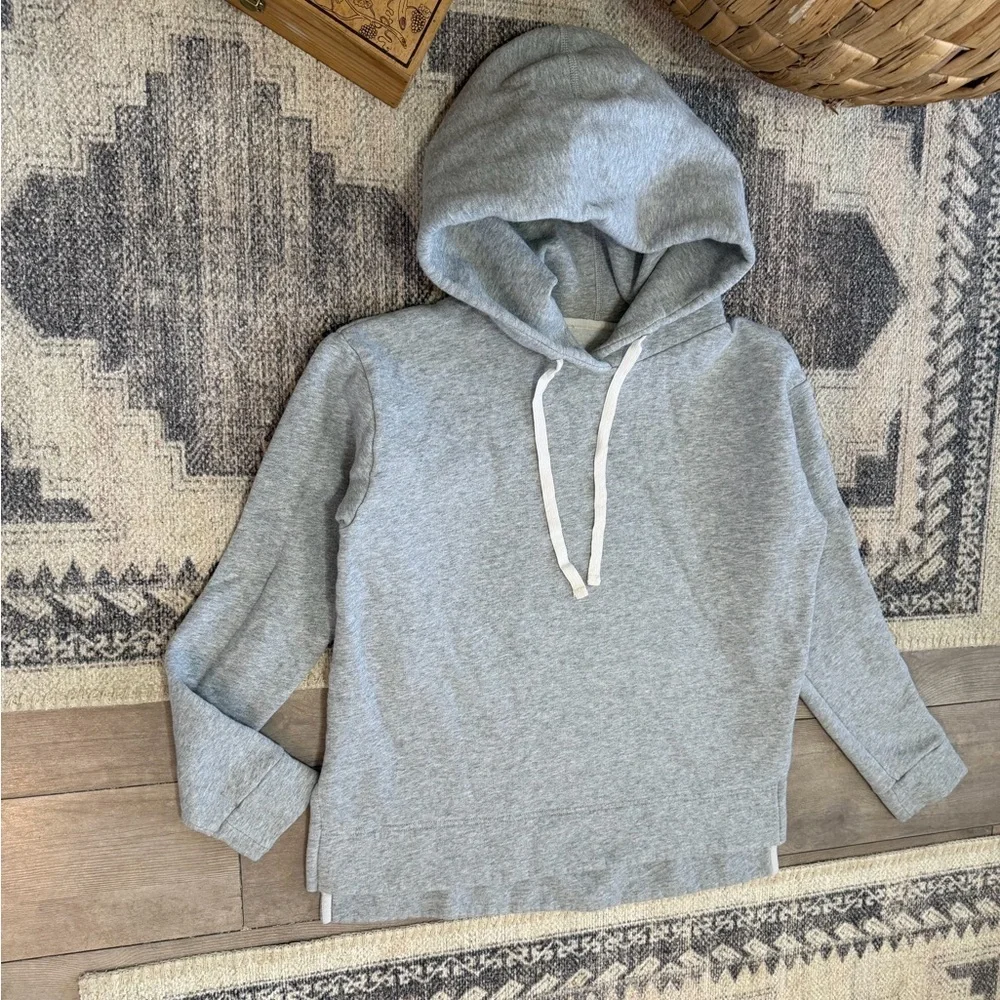 J. Crew Women’s Side Slit Tunic Hoodie Heather Gray Pullover Hoodie Sz Small